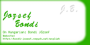 jozsef bondi business card
